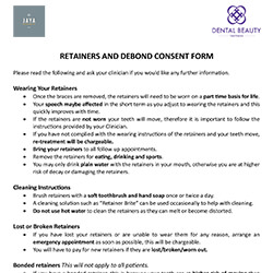 Jaya Retainers and Debond Consent Form